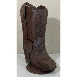 Cowboy Boot 10.25" Metal Tea Light Candle Holder - Western, Horses, Cowgirl
